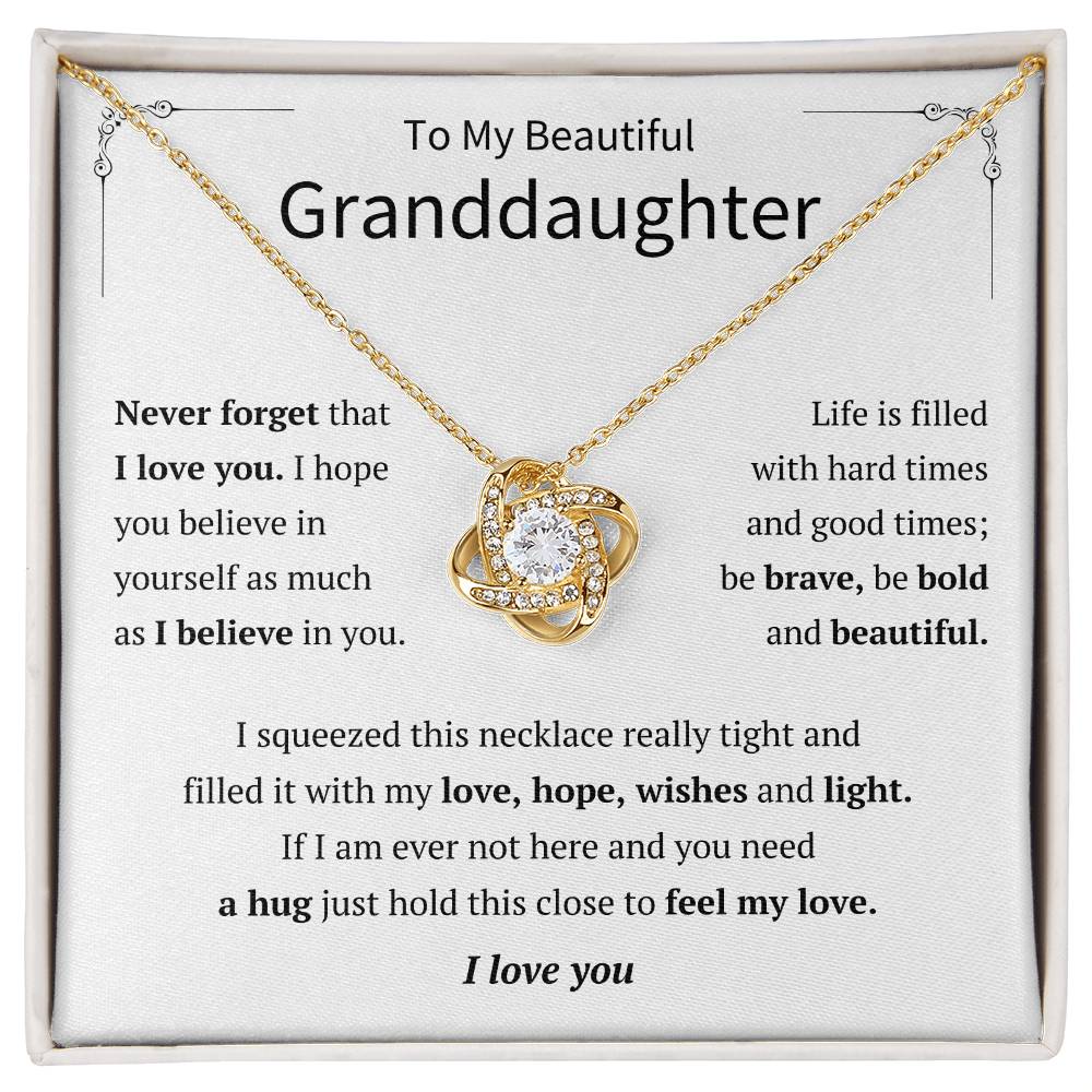 To My Granddaughter - Love Knot Necklace