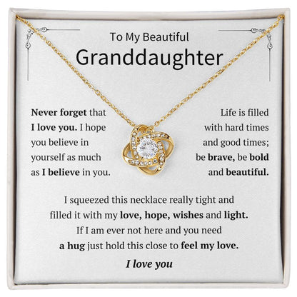 To My Granddaughter - Love Knot Necklace