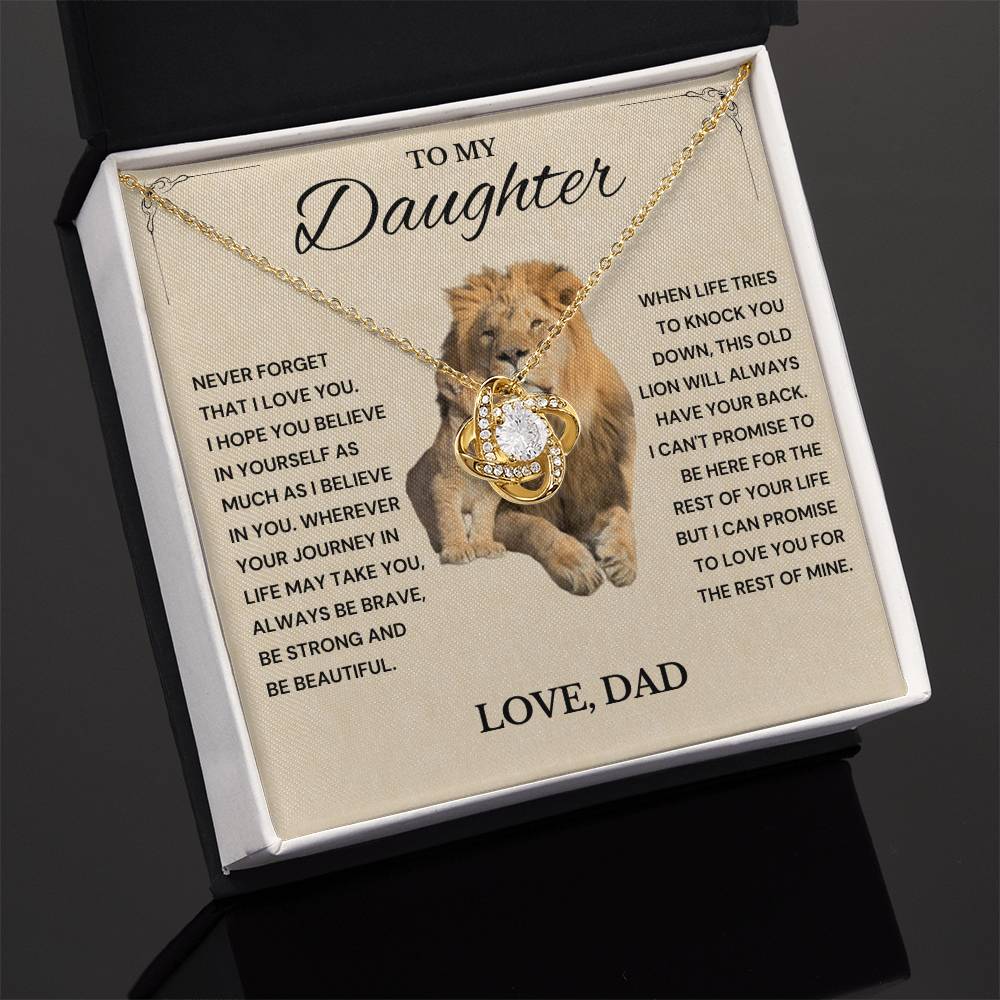 To My Daughter - Love Knot Necklace