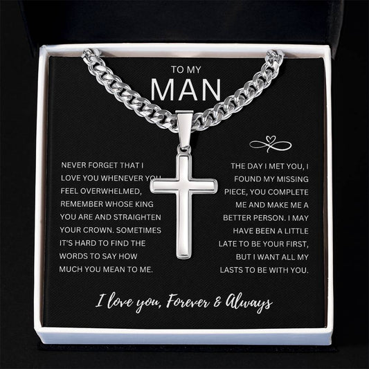 To My Man - Artisan Cross Necklace